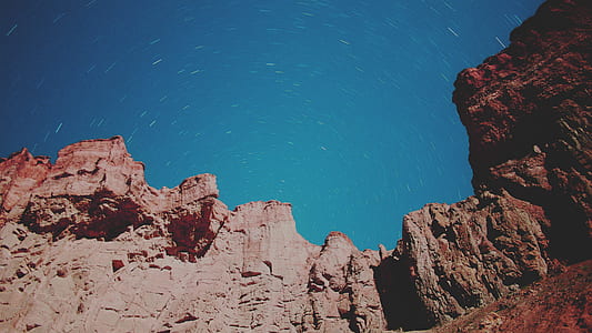 timelapse photography of gray and brown mountain thumbnail