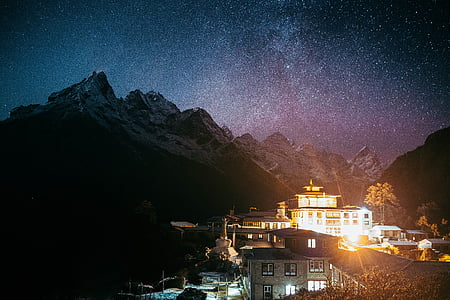 photo of brown building beside mountain thumbnail