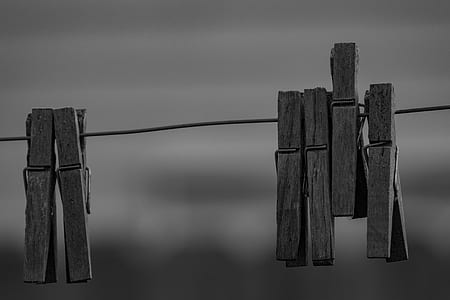 grayscale wooden clothes clip thumbnail