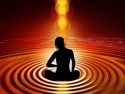 woman sitting on body of water illustration thumbnail