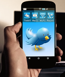 black android smartphone displaying twitter application thumbnail