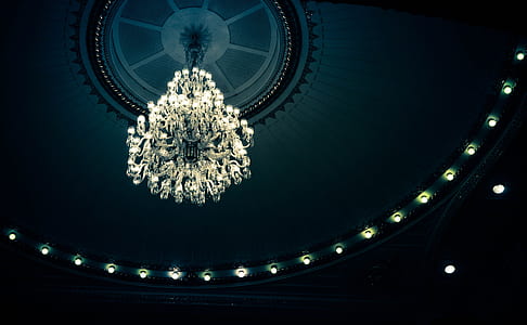 low angle photography of crystal chandelier thumbnail