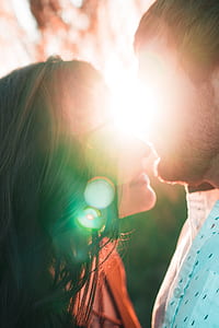couple about to kiss during golden hour thumbnail