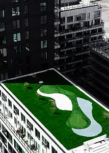 golf course on building rooftop thumbnail