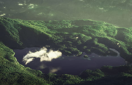 aerial photography of green mountain thumbnail