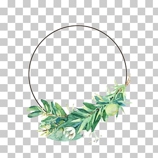Leaf Flower Watercolor painting, Small fresh leaves and flowers border, green plant PNG clipart