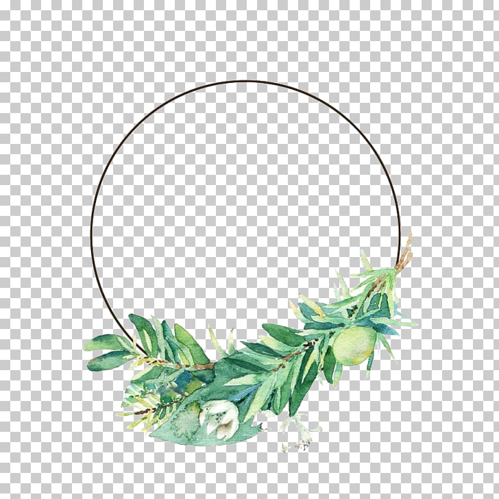 Leaf Flower Watercolor painting, Small fresh leaves and flowers border, green plant PNG clipart