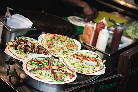 Street food wraps with fried meat thumbnail