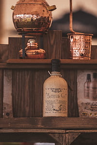 bottle on wooden rack thumbnail