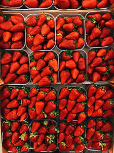 Top View Photography of Strawberries on Containers thumbnail