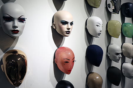 assorted mannequin head bust lot thumbnail