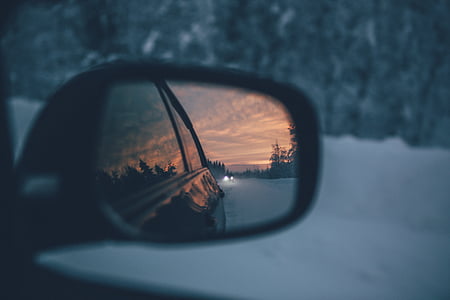 black framed side mirror thumbnail