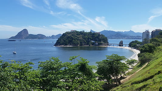 landscape photography of mountain beside body of water thumbnail