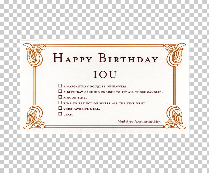 Wedding Invitation Greeting Note Cards Birthday Gift Iou