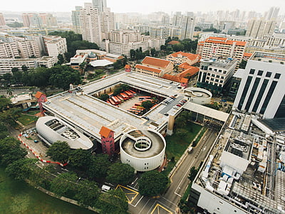 aerial photography of cities scape with trees at daytime thumbnail