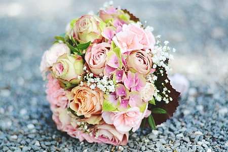 selective focus photography of pink and green flower bouquet thumbnail