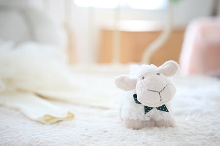 white sheep plush toy thumbnail