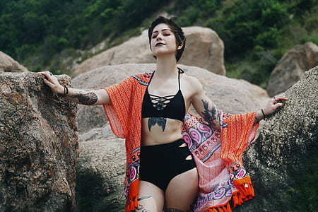woman doing pose while taking photo thumbnail