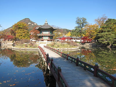 brown wooden bridge near temple during daytime thumbnail
