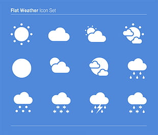 Flat Weather Icons psd file
