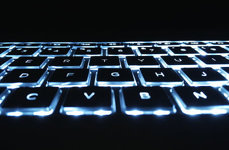 photography of computer keyboard keys with lights thumbnail