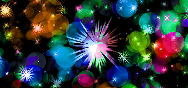 multicolored sparks and circles illustration thumbnail