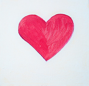 close photo of  red heart painting thumbnail