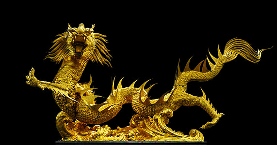 Brass dragon model figure thumbnail