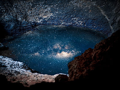 star, rock, lake, milky way thumbnail