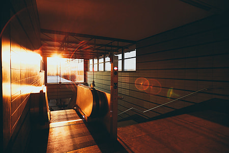 photography inside underground railway with sun thumbnail