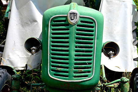 green steel tractor outdoors thumbnail