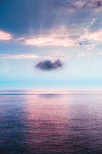 calm sea under cloudy sky thumbnail