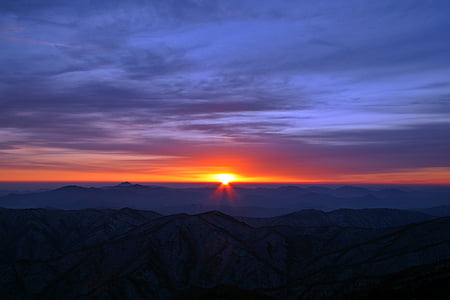 silhouette of mountains during sunset thumbnail
