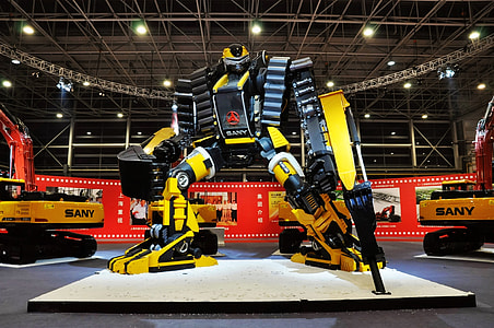 yellow and black robot inside building thumbnail