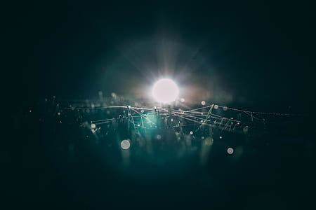 white lamp turned on at nighttime thumbnail