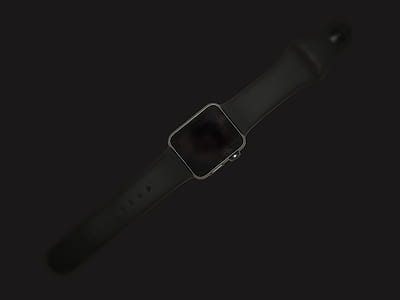 silver aluminum case Apple Watch with black Sport Band thumbnail
