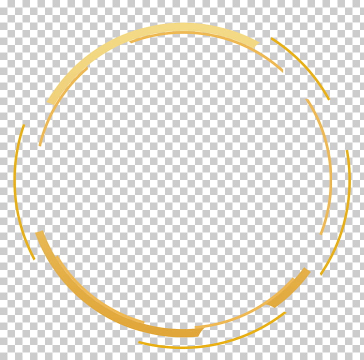 Yellow simple circle border texture, round yellow lines PNG clipart
