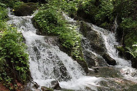 time-lapse photography of cascading falls thumbnail