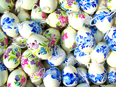 painted egg hanging decor lot thumbnail