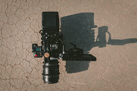 black camcorder on gray surface thumbnail
