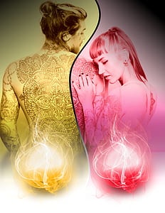 man and woman with tattoos illustration thumbnail