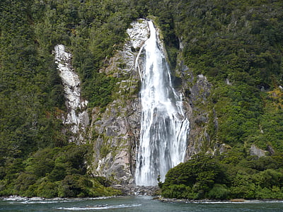 waterfall surrounded by trees thumbnail