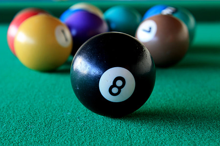 closeup photo of cue ball no.8 thumbnail