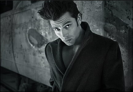 grayscale photo of man in black jacket thumbnail