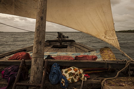 brown boat floating on body of water thumbnail