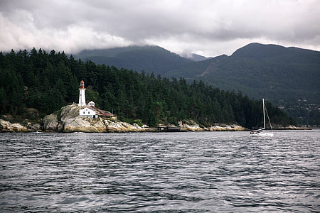 Lighthouse on the shore in Vancouver, British Columbia thumbnail
