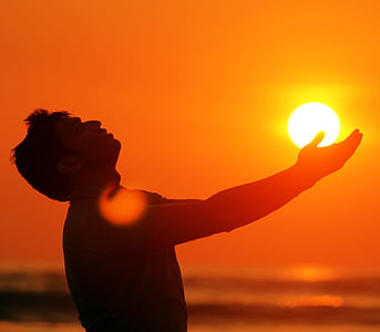 silhouette of man at golden hour thumbnail