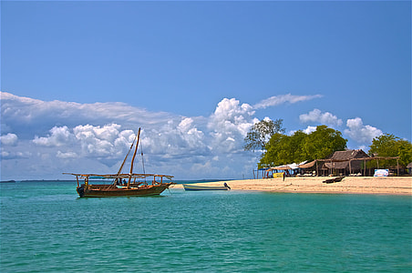 brown wooden ship near seashore during daytime thumbnail
