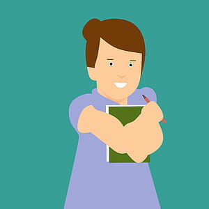 Illustration of school girl with book thumbnail