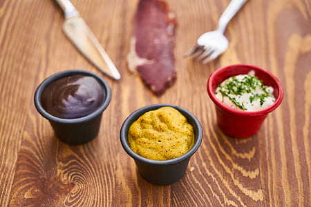 three sauces in containers thumbnail